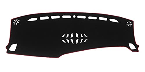 Dash Mat Teppich Für Kia Für Karneval Für Sedona Für KA4 2020 2021 2022 2023 Auto Dashboard Sonnenschutz Abdeckung Matte Instrument Schreibtisch Pads Armaturenbrett Matte(A Red Side RHD) von FHSUF