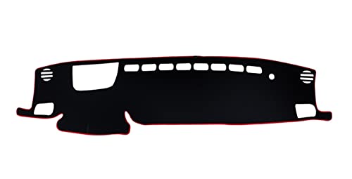 Dash Mat Teppich Für Toyota Für Highlander Für XU70 2020 2021 2022 2023 Auto Dashboard Sonnenschutz Abdeckung Matte Instrument Schreibtisch Teppiche Armaturenbrett Matte(A Red Side LHD) von FHSUF