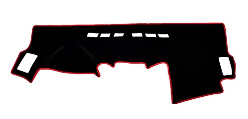 Dash Mat Teppich Für Toyota Für Hilux Für Fortuner Für SW4 2005-2012 Dashboard Abdeckung Matte Pad Dashmat Sonnenschirm Kissen Teppich Schutz Armaturenbrett Matte(Linkslenker, rote Seite) von FHSUF