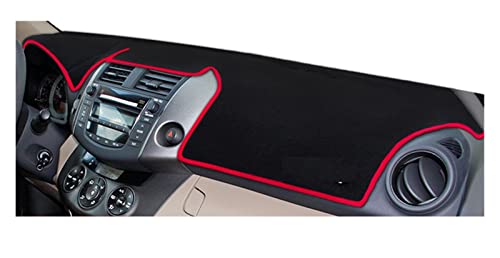 FHSUF Dash Mat Teppich Auto Dashboard Abdeckung Matten Vermeiden Licht Pad Instrument Panel Teppiche Trim Innen Für Toyota Für RAV4 Für XA30 2006-2012 Armaturenbrett Matte(Rot,LHD) von FHSUF