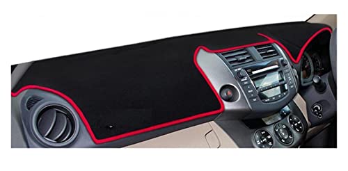 FHSUF Dash Mat Teppich Auto Dashboard Abdeckung Matten Vermeiden Licht Pad Instrument Panel Teppiche Trim Innen Für Toyota Für RAV4 Für XA30 2006-2012 Armaturenbrett Matte(Rot,RHD) von FHSUF