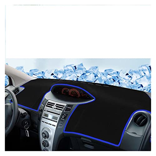 FHSUF Dash Mat Teppich Auto Dashboard Vermeiden Licht Pad Instrument Plattform Schreibtisch Abdeckung Matten Teppiche Für Toyota Für Yaris Armaturenbrett Matte(Blue Side,LHD) von FHSUF