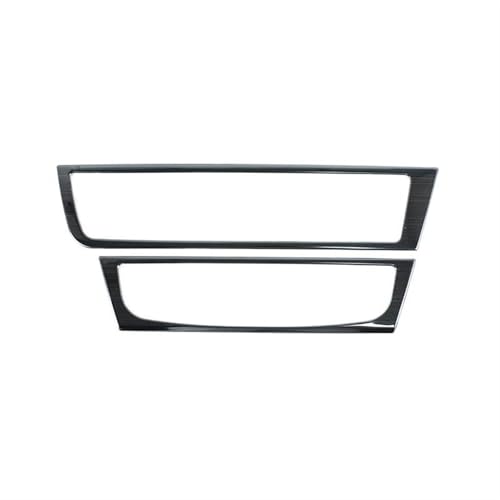 FHSUFG Für A6 C7 A7 2012-2018 LHD Edelstahl Autokonsole Klimaanlage CD Panel Dekoration Abdeckung Verkleidung Innenausstattung Innen Zubehör(Schwarz) von FHSUFG