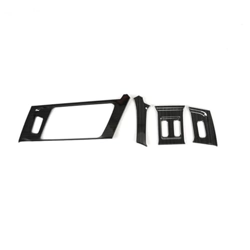 FHSUFG Für A6 C8 2019-2022 LHD Edelstahl Auto Front Klimaanlage Outlet Vent Rahmen Carbon Muster Trim Innen Zubehör Innen Zubehör(Schwarz) von FHSUFG