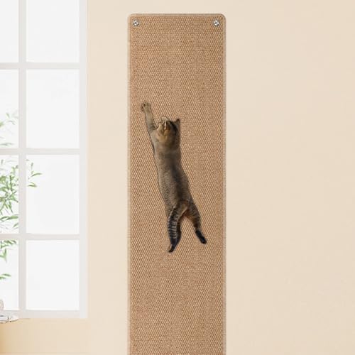 FHTONGE 71x15.8 in Kratzmatte Katze, Eindicken Kratzmatte Katze Wand Sisal Teppich Katzen, Kratzteppich Katzenkratzmatte für die Wandmontage Geeignet, Kamel von FHTONGE