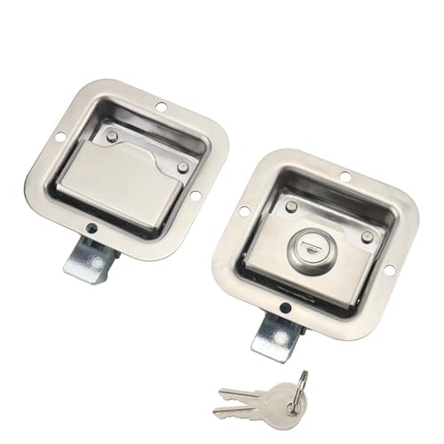 304 Edelstahl Box-Typ Auto Türschloss Panel Lock for Elektrische Schränke 1Pcs(MS866-28-with lock) von FHVAEYCJ