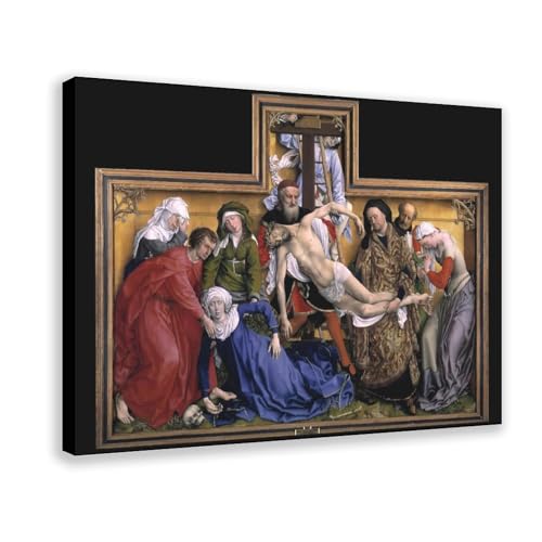 Kunstdruck auf Leinwand, Motiv: Abstammung vom Kreuz, Ablagerung von Christus, Weyden, Schlafzimmer, Dekoration, Landschaft, Büro, Raumdekoration, Geschenk, 20 x 30 cm Kunstdruck auf Leinwand, Motiv: Abstammung vom Kreuz, Ablagerung von Christus, Weyden, Schlafzimmer, Dekoration, Landschaft, Büro, Raumdekoration, Geschenk, 20 x 30 cm von FHYTKC