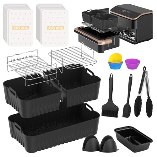 215 Stück Heißluftfritteuse Zubehör für COSORI 8-in-1 Dual Blaze TwinFry XXL 10L Heißluftfritteuse, Airfryer Zubehör Silikonform für COSORI, Ninja AF500EU Air Fryer Accessories von FHzytg