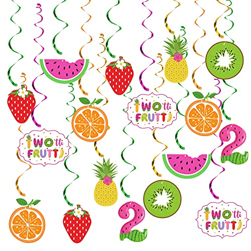 Twotti Frutti Geburtstagsdekorationen, Tutti Frutti Hängende Wirbel Dekorationen, Ananas Wassermelone Erdbeere Orange Sommer Obst 2. Geburtstag Party Dekorationen Tropische Obst Party Supplies von FHzytg