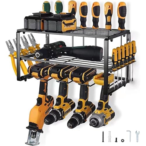 FIAMER Elektrowerkzeug-Organizer, werkzeughalter,lectric Drill Storage Rack,Hanging Wall Mounted Organizer for Garage Power Tool-Speicher, Garage Werkzeugregal, Werkzeug Organizer von FIAMER