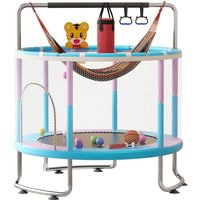 Indoor-Trampolin für Kinder mit Sandsack, Schaukel, Basketballkorb und Mini-Basketball, 150 × 150 × 110 cm, Hellblau. Indoor-Trampolin für Kinder mit Sandsack, Schaukel, Basketballkorb und Mini-Basketball, 150 × 150 × 110 cm, Hellblau. von FIANAO
