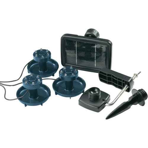 FIAP SOLAR ACTIVE SET 3-fach - LED - Solarbeleuchtung - Unterwasserbeleuchtung - Gartenbeleuchtung - Teich - Garten -Akku - LED-Solar-Strahler von FIAP