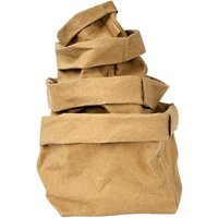 Großes Braunes Waschbares Papiertüten-Set Mit 4 Bestseller-Größen, Wiederverwendbare Aufbewahrungskörben von FIBALA