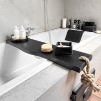Schwarze Holz Badeablage - Handgefertigte Mit Seil Detail Zum Entspannen von FIBALA