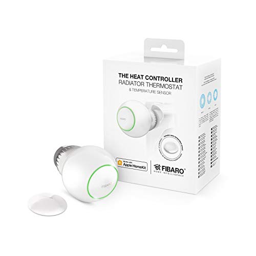 FIBARO HomeKit The Heat Controller Starter Pack / iOS Bluetooth Heizungsthermostat, Wärmeregler mit Temperaturfühler, FGT-PACK HK von FIBARO