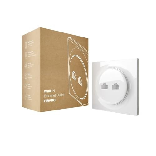 FIBARO Walli N Ethernet Outlet / Netzwerkdose Unterputz 2x RJ45 cat.6 10 Gigabit, FGWEEU-021 von FIBARO