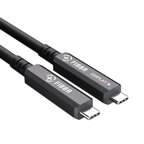 FIBBR Full-Featured Glasfaser USB C auf USB C Kabel 5M, 10Gbps USB 3.2 GEN2 Videokabel für Lange Distanzen mit PD 60W für VR-Headsets/AR, Webcam, Kamera, Laptop, Mini-PC und Mehr von FIBBR