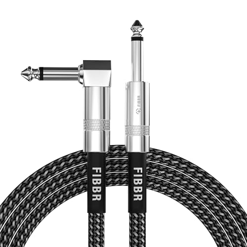 FIBBR Gitarren Instrumentenkabel 1.8M, 90 Grad Stereo Elektrisches Instrumentenkabel 1/4" Bass AMP Kabel für Bassgitarre, E-Gitarre, Elektrische Mandoline, Verstärker, Pro Audio FIBBR Gitarren Instrumentenkabel 1.8M, 90 Grad Stereo Elektrisches Instrumentenkabel 1/4" Bass AMP Kabel für Bassgitarre, E-Gitarre, Elektrische Mandoline, Verstärker, Pro Audio von FIBBR