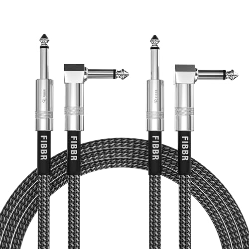 FIBBR Gitarren Instrumentenkabel 1.8M-2 Pack, 90 Grad Stereo Elektrisches Instrumentenkabel 1/4" Bass AMP Kabel für Bassgitarre, E-Gitarre, Elektrische Mandoline, Verstärker, Pro Audio FIBBR Gitarren Instrumentenkabel 1.8M-2 Pack, 90 Grad Stereo Elektrisches Instrumentenkabel 1/4" Bass AMP Kabel für Bassgitarre, E-Gitarre, Elektrische Mandoline, Verstärker, Pro Audio von FIBBR