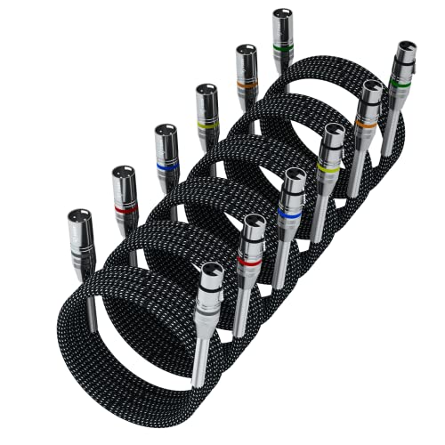 FIBBR XLR Kabel 3m-6 Pack, Mikrofonkabel Nylongeflecht XLR Stecker auf Buchse strapazierfähiges symmetrisches Mikrofonkabel kompatibel mit Vorverstärkern/Lautsprechersystemen und mehr FIBBR XLR Kabel 3m-6 Pack, Mikrofonkabel Nylongeflecht XLR Stecker auf Buchse strapazierfähiges symmetrisches Mikrofonkabel kompatibel mit Vorverstärkern/Lautsprechersystemen und mehr von FIBBR