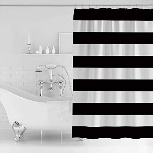 FIBITA Duschvorhang 180x180 Schwarz Und Weiß Duschvorhang Gestreift Badezimmer Vorhang Dekoration Antischimmel Wasserdicht Badezimmer Vorhang 3D Effekt Duschvorhänge Polyester Waschbar mit Haken FIBITA Duschvorhang 180x180 Schwarz Und Weiß Duschvorhang Gestreift Badezimmer Vorhang Dekoration Antischimmel Wasserdicht Badezimmer Vorhang 3D Effekt Duschvorhänge Polyester Waschbar mit Haken von FIBITA