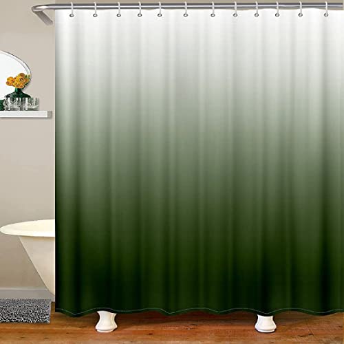 FIBITA Duschvorhang 200x200 Grün Duschvorhang Modern Badezimmer Vorhang Einfach Antischimmel Wasserdicht Badezimmer Vorhang 3D Effekt Duschvorhänge Polyester Waschbar mit Haken von FIBITA