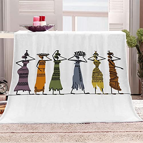 FIBITA Kuscheldecke 3D Afrika Flanell Fleecedecke 180x200 Frau Wohndecke Schmücken Sofadecke Couchdecke Tagesdecke Flauschig Weiche Mikrofaser, für Bett & Sofa von FIBITA
