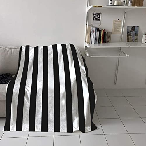 FIBITA Kuscheldecke 3D Schwarz Und Weiß Flanell Fleecedecke 130x150 Streifen Wohndecke Einfach Sofadecke Couchdecke Tagesdecke Flauschig Weiche Mikrofaser, für Bett & Sofa von FIBITA