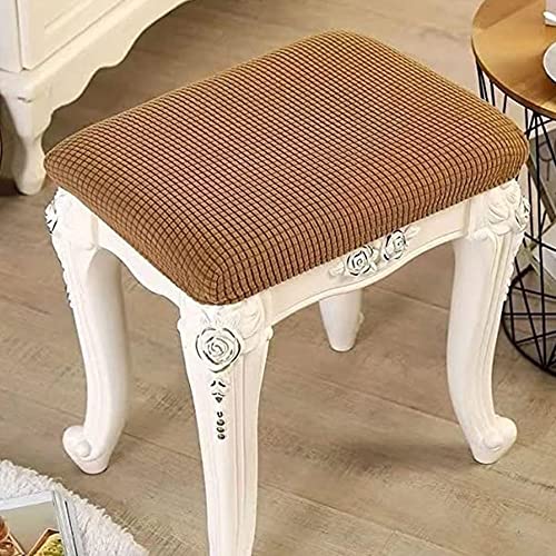 Stretch Hocker Stuhlbezug Runder/Quadratisch Sitzhocker Bezug Luxuriöser Hocker Protector Bezug Waschbarer Drehbarer Stuhlbezug Für Stuhlkissen Stuhlschutz Haushalt Zubehör ( Color : #6 , Size : 35x48 von FIBITA