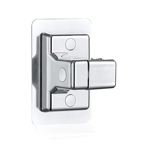 1 Stück Duschdüsenhalter, Duschkopfhalterung Ohne Bohren, Selbstklebender Duschkopfhalter, 360° Verstellbare Duschkopfhalterungen, Universell Brausehalter, für Handbrause oder Duschkopf (Silber) von FIBOUND