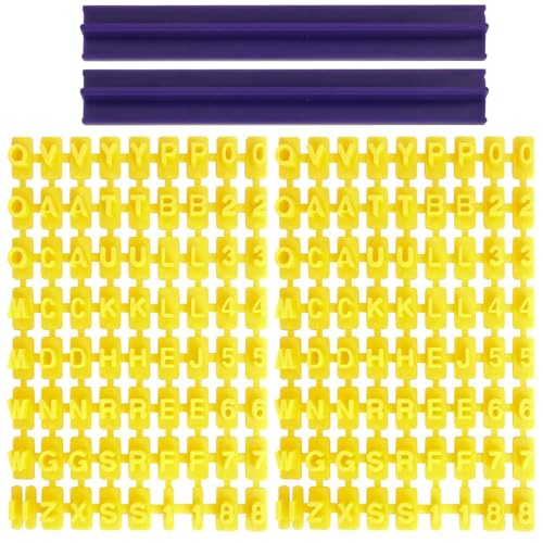 2 Set 144 Stück Englische Alphabet-Keksform, Keksausstecher, Kleine Kunststoff-Fondant-Ausstechformen, Buchstabenform-Keksausstecher, Alphabet-Zahlen-Buchstaben-Keksform, zum Backen von Keksen, Kuchen von FIBOUND