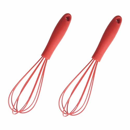 2 Stück Schneebesen-Set aus Silikon - Antihaft-Küchenhelfer zum Rühren & Schlagen - Flexibles Ballondesign für Eier, Soßen & Teige - Hitzebeständige Backutensilien von FIBOUND