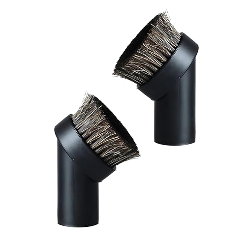 2 Stück Staubsaugerbürste Pferdehaar, Staubsauger Möbelpinsel Rund Pferdehaar Staubbürste, Universal Passend für mit Innendurchmesser 32mm Saugpinsel Staubsauger Aufsatz Bürste von FIBOUND