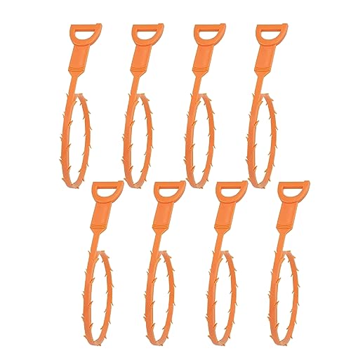 8 Stück Kanal Verstopfung Entferner, Abflussverstopfungsentferner Werkzeug, Haarfänger Reinigungswerkzeug, Ablauf Drain Sink Clog Remover, für Küchenspüle Bad Badewanne(Orange) von FIBOUND