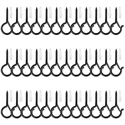 FIBOUND 36 Pcs Schraubhaken Edelstahl mit Sicherung Schraubhaken Haken zum Schrauben - Haken Edelstahl zum Schrauben,für Hängeleuchten, Pflanzen, an der Wanddecke Montiert von FIBOUND