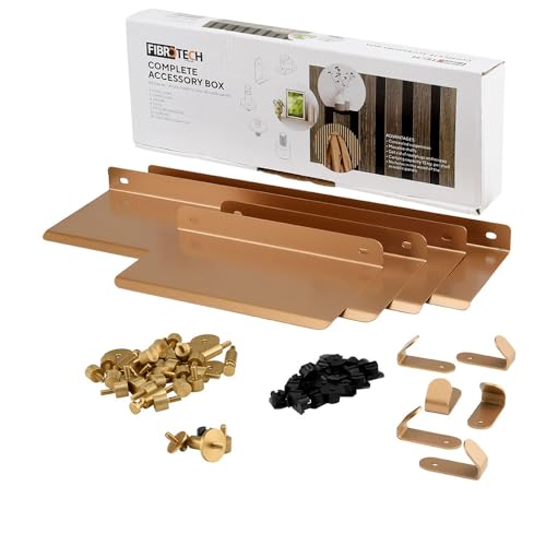 FIBROTECH Zubehörbox für Akustikpaneele (Messing, L37 x B13 x H5 cm, 68-teilig, Zubehör Akustikplatten, Raumklang, Wandverkleidung, Schallisolierung) 2432407 von FIBROTECH