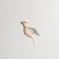 Taupe Aus Gesponnener Baumwolle Zum Aufhängen, Dekorative Vögel Für Den Osterbaum, Ornament Im Vintage-stil von FICHIhome