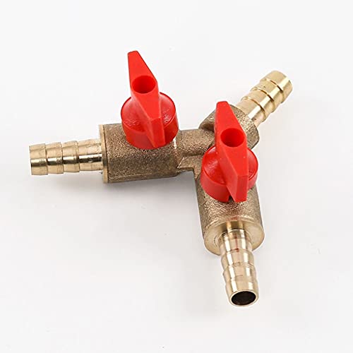 FIDALIKA 8mm 10mm Schlauch Barb Y Typ DREI 3 Way Messing Abschaltung Kugelhahnrohranschlussanschlussadapter, Für Brenngas Wasser Ölluft (Size : 8mm OD) von FIDALIKA