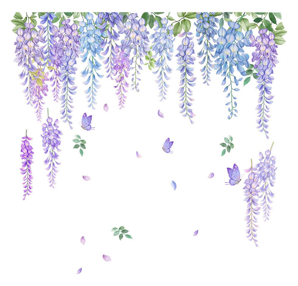 FIDDY Wandsticker Wandtattoo mit Blumen und Ranken dekorieren (1 St) von FIDDY