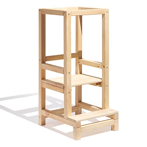 FIDEMUS Lernturm für Kinder Küchenhelferturm Lernstuhl Fi-1 Kinderstuhl Küche Kitchen Helper Schemel Kinderhocker Montessori Küchenturm Möbel Lerntower, 90cm von FIDEMUS