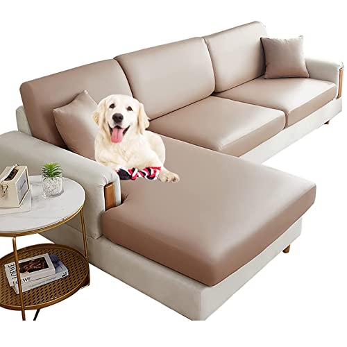 FIDSEJEONA Sofa Sitzkissenbezug Wasserdicht, Luxuriöser Kunstleder-Sofabezug für 1, 2, 3, 4-Sitzer, Sofabezüge mit Gummizug für Haustiere (C 11) von FIDSEJEONA