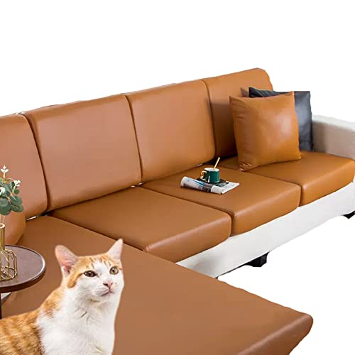 FIDSEJEONA Sofa Sitzkissenbezug Wasserdicht Leder Schonbezug, 1/2/3/4 Sitzer Sofabezug,Sofa überzug Strecken Sofaüberwurf (E 3) von FIDSEJEONA