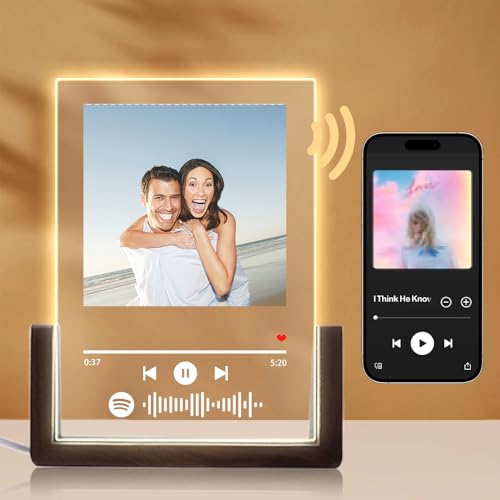 FIDWALL NFC-fähige Spotify Glasplatte,Farbenfrohe Acryl-Musiktafel,spotify glas personalisiert,personalisierte geschenke,Individuelle Spotify Glasplatte mit Bild (Acryl 5x7 Zoll) von FIDWALL