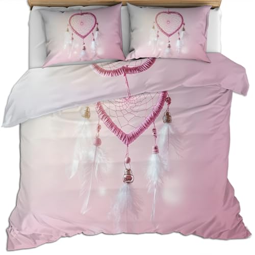 FIEMAR Bettwäsche Set für Jungen mit Herzmotiv 135 X 200 cm Rosa Bettbezüge mit Quastendekoration Federbettset für Mädchen Bettbezug mit Glöckchen Weiche Mikrofaser Rosa Bettbezug und Kissenbezug FIEMAR Bettwäsche Set für Jungen mit Herzmotiv 135 X 200 cm Rosa Bettbezüge mit Quastendekoration Federbettset für Mädchen Bettbezug mit Glöckchen Weiche Mikrofaser Rosa Bettbezug und Kissenbezug von FIEMAR