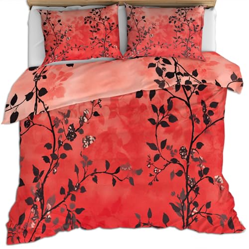 FIEMAR Blätter Bettwäsche Sets mit Kissenbezügen Natur 260 X 220 cm Kinder Bettbezug Sets Botanische Bettbezüge Roter Bettbezug mit Reißverschluss Weiches Mikrofaser Bettset FIEMAR Blätter Bettwäsche Sets mit Kissenbezügen Natur 260 X 220 cm Kinder Bettbezug Sets Botanische Bettbezüge Roter Bettbezug mit Reißverschluss Weiches Mikrofaser Bettset von FIEMAR