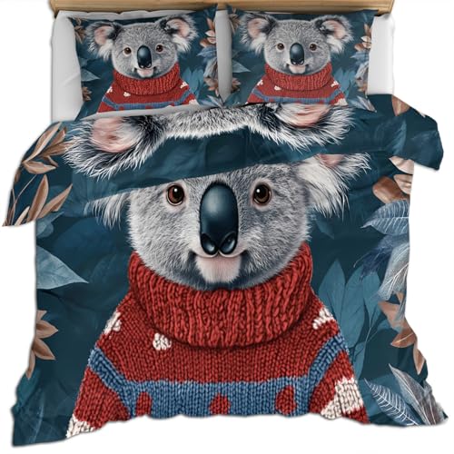 FIEMAR Koala Bettwäsche Sets mit Kissenbezügen Dunkelblau Kinder Bettbezüge Sets 230 X 220 cm Blätter Bettbezug Natur Bettbezug mit Reißverschluss Süßes Tier Bettset FIEMAR Koala Bettwäsche Sets mit Kissenbezügen Dunkelblau Kinder Bettbezüge Sets 230 X 220 cm Blätter Bettbezug Natur Bettbezug mit Reißverschluss Süßes Tier Bettset von FIEMAR