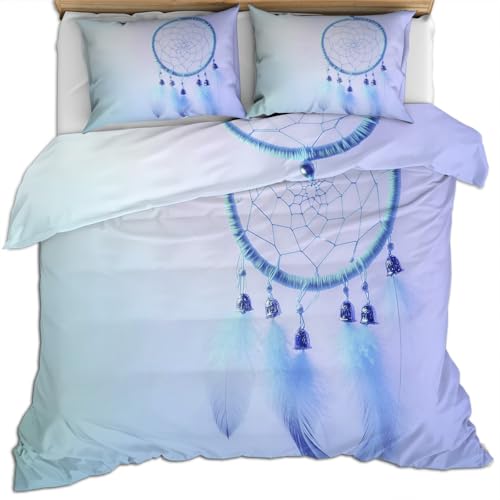 FIEMAR Netz Bettwäsche Sets 240 X 220 cm Blau Weiße Bettdeckenbezüge Federbettbezug Glockenbettbezug mit Reißverschluss Weiche Mikrofaser Verträumtes Naturbett Set mit Kissenbezügen FIEMAR Netz Bettwäsche Sets 240 X 220 cm Blau Weiße Bettdeckenbezüge Federbettbezug Glockenbettbezug mit Reißverschluss Weiche Mikrofaser Verträumtes Naturbett Set mit Kissenbezügen von FIEMAR