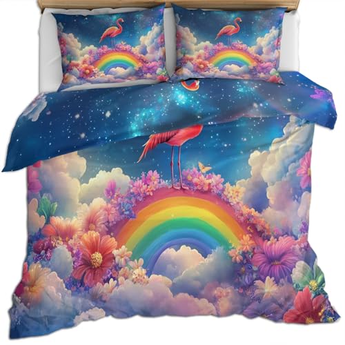 FIEMAR Regenbogenvogel Bettwäsche Set mit Kissenbezügen Blumen Bettbezüge 200 X 200 cm Wolken Bettbezug Sternenhimmel Bettdeckenbezüge Weiche Mikrofaser Verträumter Farbenfroher Bettbezug FIEMAR Regenbogenvogel Bettwäsche Set mit Kissenbezügen Blumen Bettbezüge 200 X 200 cm Wolken Bettbezug Sternenhimmel Bettdeckenbezüge Weiche Mikrofaser Verträumter Farbenfroher Bettbezug von FIEMAR