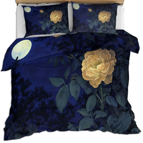 FIEMAR Rose 140X210cm Mädchen Bettwäsche Sets Nachtlandschaft Bettbezug Tiefblauer Nachthimmel Herren Bettset Waldbaum Bettdeckenbezüge Weiche Mikrofaser Mond Bettbezug & Kissenbezug FIEMAR Rose 140X210cm Mädchen Bettwäsche Sets Nachtlandschaft Bettbezug Tiefblauer Nachthimmel Herren Bettset Waldbaum Bettdeckenbezüge Weiche Mikrofaser Mond Bettbezug & Kissenbezug von FIEMAR