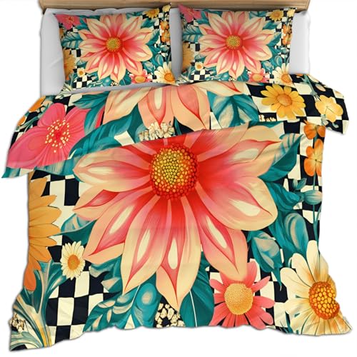 FIEMAR Sonnenblumen Bettwäsche Sets für Teenager Gänseblümchen 135 X 200 cm Bettgarnitur für Mädchen Bunter Blumen Bettbezug Tropische Bettbezüge Weiche Mikrofaser Schwarz Weiß Karierter Bettbezug FIEMAR Sonnenblumen Bettwäsche Sets für Teenager Gänseblümchen 135 X 200 cm Bettgarnitur für Mädchen Bunter Blumen Bettbezug Tropische Bettbezüge Weiche Mikrofaser Schwarz Weiß Karierter Bettbezug von FIEMAR